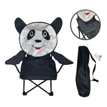 Imagem de Cadeira Camping Panda Praia Infantil Com Bolsa Transporte - Importway