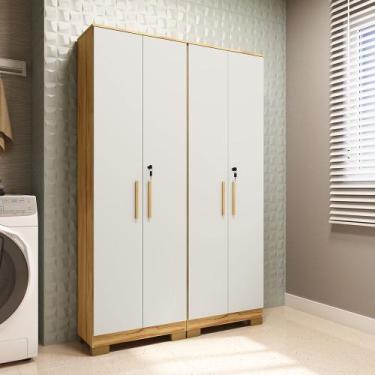 Imagem de Conjunto de Armário Multiuso 2 Peças 100% Mdf Prisma Espresso Móveis