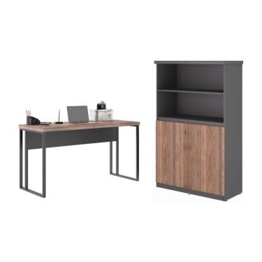 Imagem de Mesa 1,20 Com Estante Noce Preto