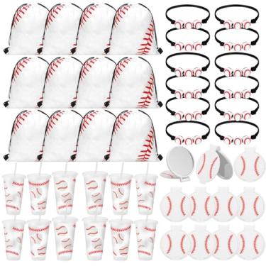 Imagem de Zhehao 48 peças de presentes de líder de torcida a granel para presentes de líderes de torcida incluem 12 copos com tampa e canudo, sacos de cordão, pulseiras, espelhos compactos para lembrancinha de