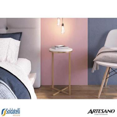 Imagem de Mesa lateral alta volpi 30cm 24814 várias cores - artesano, Dourado