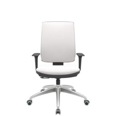 Imagem de Cadeira Office Brizza Soft Vinil Branco RelaxPlax Base Aluminio 120cm 