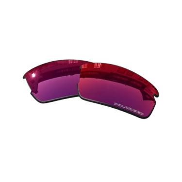 Imagem de OOWLIT Lentes de substituição compatíveis com óculos de sol Oakley Flak 2.0 Asian Fit (AF) Roxo Vermelho Combine8 Polarizado