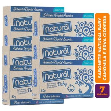 Imagem de Kit c/ 7 Sabonete Vegano Natural Baby Camomila e Erva Cidreira 80g - O