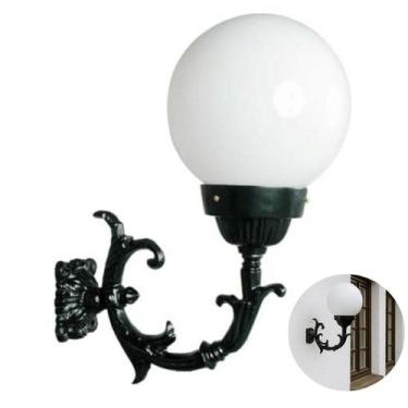 Imagem de Luminária com Braço Muro Parede Globo Grande - Nsguia - Luminárias Col