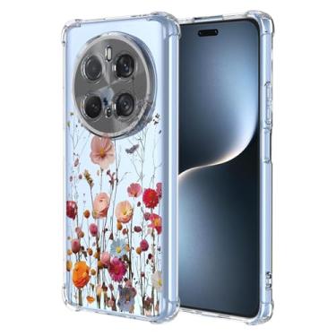 Imagem de RRXSYXL Capa para Honor Magic 7 Pro 5G com estampa floral transparente, capa macia à prova de choque para Honor Magic 7 Pro 5G, linda floral