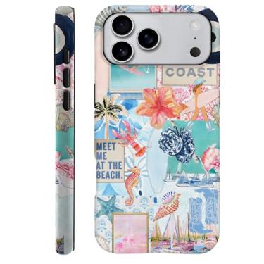 Imagem de Capa compatível com P19JL Pro Max, capa rígida híbrida resistente a arranhões, colagem de água-viva de conchas, praia, verão, água-viva