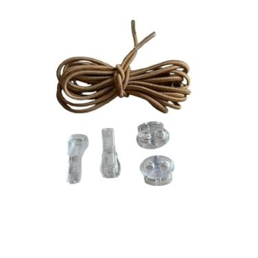 Imagem de Soft Case - Cadarço Militar Elástico Coturno Bota 1,6 M Com Ponteira Par - Cáqui