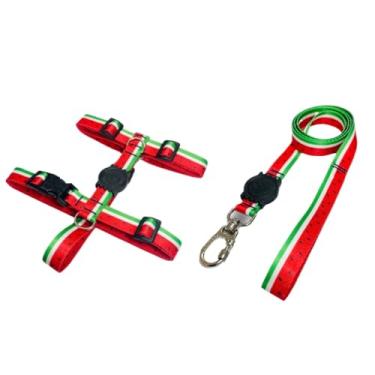 Imagem de Coleira Peitoral H Anti Puxão e Guia 1,10m para Cachorro Varias Estampas(Melancia,P)