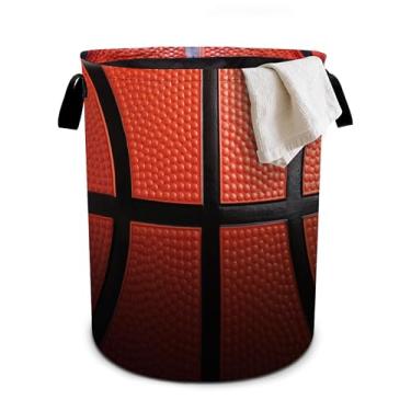 Imagem de Cesta de roupa suja com textura de basquete, cesto de roupa suja com alças, cestos de lavanderia, dobrável, cesta de armazenamento para quarto, banheiro, decoração de quarto