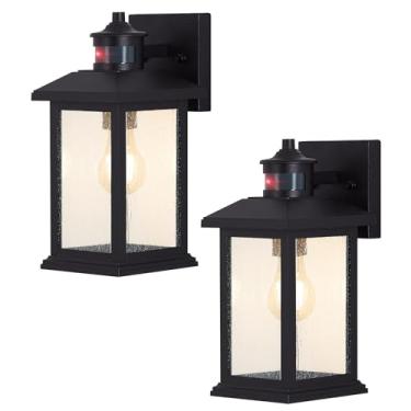 Imagem de Luminária de parede externa com sensor de movimento, luzes de varanda do crepúsculo ao amanhecer, à prova d'água, acessórios de iluminação externa antiferrugem para pátio, porta da frente, quintal