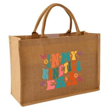 Imagem de Qlvexkah 30 40 50 60 70 80 90 sacolas de juta de juta presentes de aniversário para mulheres, 43 x 17 x 30 cm, 90º, Large