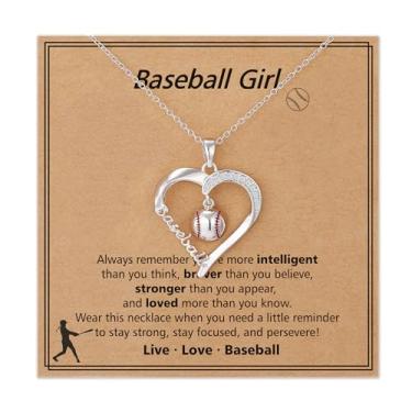 Imagem de Lydow Colar de voleibol/softbol/basquete/beisebol, presentes para adolescentes, acessórios esportivos, aniversário, Natal, Dia dos Namorados, joia para sua mãe, 40,6 cm + 7,6 cm, Latão, Sem Pedra