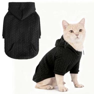 Imagem de EXPAWLORER Moletom com capuz para cães, roupas quentes para animais de estimação pequenos, médios e grandes, meninos gril, moletom com bolsa para clima frio outono inverno, casaco com capuz para gatos