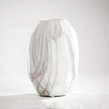 Imagem de 5sssallefaa Linhas de moda piso de mármore sala de estar vaso de cerâmica vaso de flores inserir flores secas ornamentos de mesa para sala de estar (tamanho: P) ()
