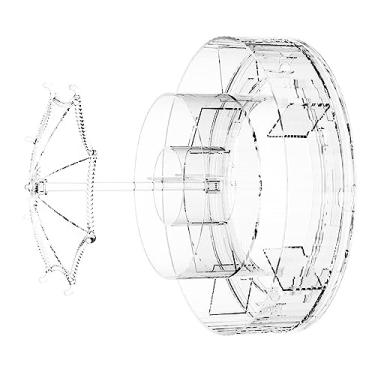 Imagem de LiebeWH Organizador de Maquiagem Rotativo Cosméticos Caixa de Armazenamento Transparente Acessórios Guarda-chuva Pet 360 Graus Caso Rotação Caixa de Jóias Ao Ar Livre Pet Luz Luxo Guarda-chuva