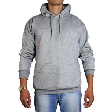 Imagem de Blusa Moletom Unissex Casaco Frio Canguru Capuz - Maviart, Cinza, G