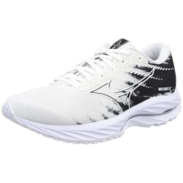 Imagem de Mizuno Tênis de corrida masculino Wave Rider 26, Multicolorido (branco/preto), 5 Wide
