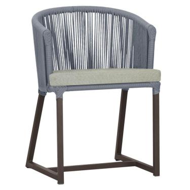 Imagem de Cadeira De Jantar Noronha Alumínio Marrom E3 Trama  Prata