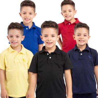 Imagem de Kit 5 camisas polo infantil cores variadas - NoBrand, Kit n2 cores na 