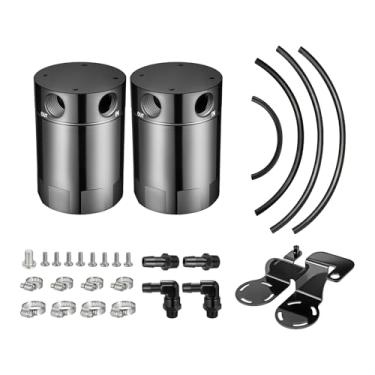 Imagem de EVIL ENERGY Lata de captura de óleo, kit de lata de captura de alumínio para Nissan 370Z 3.7L 2009-2020, separador de óleo de ar 130 ml