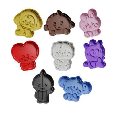Imagem de Cortador Biscoito Molde Forma BTS FOFOS Marcador Carimbo Pasta America