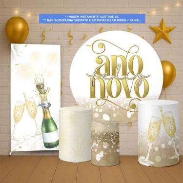 Imagem de Trio Capas Cilindro Painel Redondo 1,50m Lateral Festa Ano Novo - Fadr