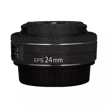 Imagem de EFS 24 2.8 Adesivo de lente de câmera para Canon EF-S 24 mm F2.8 revestimento protetor de película decalque de vinil (preto fosco)