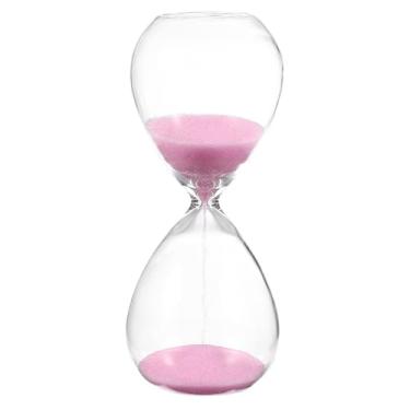 Imagem de PATIKIL Temporizador de areia de 5 minutos, relógio de areia, vidro e ampulheta, temporizador para sala de estar, casa, escritório, restaurante, decoração, rosa