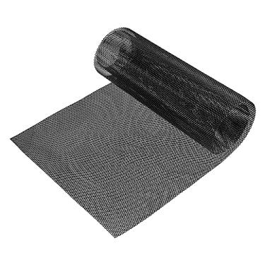 Imagem de VekAuto Malha de grade de carro, 40 x 13 polegadas 6 x 3 mm furo rômbico grade de caminhonete grade de malha inserção de ar universal para carro multifuncional liga de alumínio preta