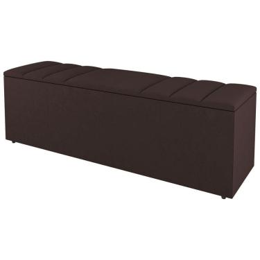 Imagem de Calçadeira Baú Solteiro Grace 90cm Sintético Marrom - Abmaza