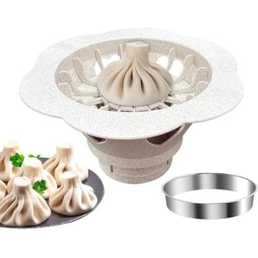 Imagem de MDJVLNQ Big Dumpling Maker Momo Machine, 16,7 cm Baozi Maker Machine Mold Food Grade PP Kitchen Gadget Tool Homemade Bao Buns Fácil de usar e limpar para iniciantes em cozinha doméstica (branco)