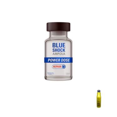 Imagem de Kit Blue Shock Ampola Tazin Cosméticos, Reparação Intensa para Cabelos Fragilizados, Loção Capilar + Ativador de Cachos, 300ml, 50x50x50cm, Adulto Unissex, Brilho Radiante, Tipo de Pele Normal