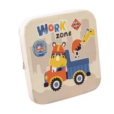 Imagem de Esquirla Assento elevatório para cadeira de jantar com estampa de desenho animado e almofada antiderrapante para cadeira alta para crianças, Motorista de Caminhão, 40cmx40cmx5cm