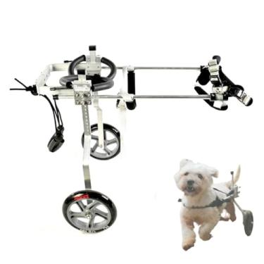 Imagem de HGTRH Cadeira de rodas ajustável para cães idosos, arnês de suporte traseiro para displasia e artrite, ajuda de mobilidade leve com 4 rodas silenciosas C XL
