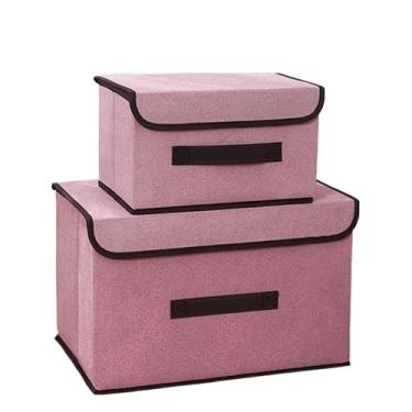 Imagem de KIT 2/3 Caixas Mutiuso Organizadora Colors Dobravel para armarios, guarda roupas(P + G, ROSA (2 UNIDS))