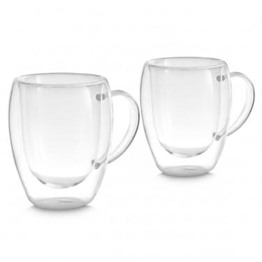 Imagem de Conjunto 2 Xícaras 350ml Parede Dupla em Vidro Borossilicato Transparente