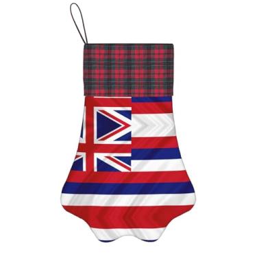 Imagem de SKKNT Bandeira do Havaí Impressão Americana Meias de Natal Animais de Estimação Decoração de Natal Cães Gatos Árvore Decoração Doce Presente Conveniente