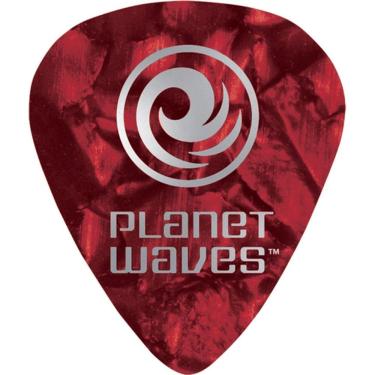 Imagem de Pacote c/10 Palhetas Para Guitarra de Celuloide 1CRP2-10 - Vermelho Perola - Leve