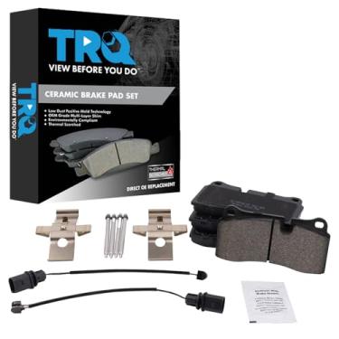 Imagem de TRQ Pastilhas de freio traseiras de cerâmica compatíveis com Audi R8 2015-2018 BMW M3 2015-2020 M4 2008-2020