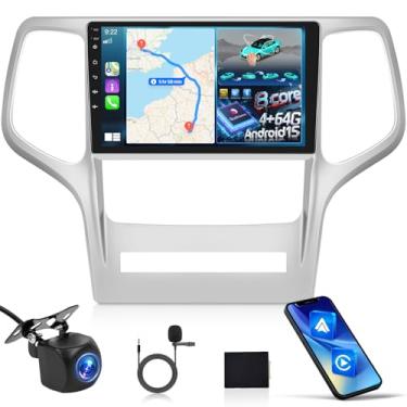Imagem de NHOPEEW [8 núcleos 4 + 64G] Rádio Android para Jeep Grand Cherokee 2008-2013: tela sensível ao toque IPS de 9 polegadas Carplay estéreo - modelo de carro 3D, ventilador de refrigeração, 5G/WiFi, DSP