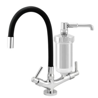 Imagem de Torneira Filtro Cozinha Bancada Flexível  2186 Preta C-72 - ALPHA HIDR