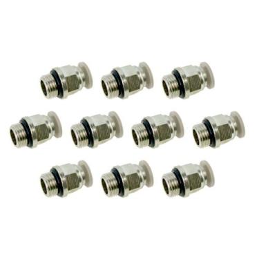 Imagem de Kit Com 10 Conexões Engate Rápido Reta Macho 1/4 Pol. X 8mm - Werk Sch