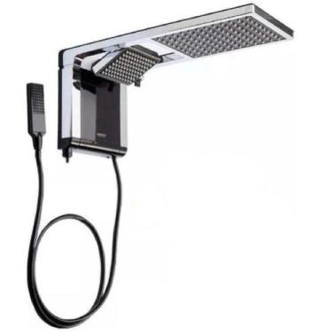 Imagem de Chuveiro Lorenzetti Acqua Duo Preto e Cromo 7800w 220v, Preto e Cromad