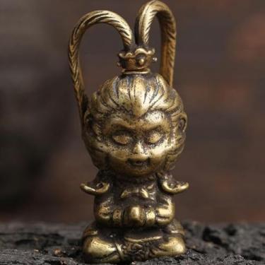Imagem de CFLNYC Monkey Buddha Statue Retro Brass Monkey King Statue Sun Wukong Figurines Decoration