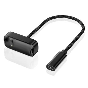 Imagem de RUXELY Carregador para Fitbit Inspire 3, cabo de substituição USB C, base de cabo de carregamento tipo C, adaptador de carregador portátil para smartwatch Fitbit Inspire 3, preto