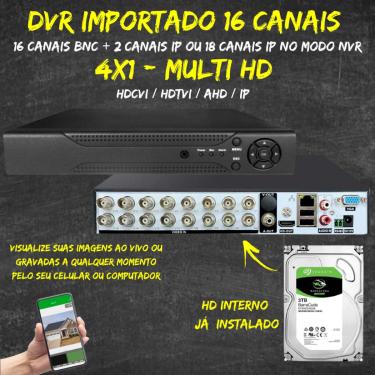 Imagem de Gravador de video Dvr 16ch multi hd c/hd 3TB