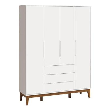 Imagem de Guarda Roupa Infantil Classic Elfe Branco Acetinado Amadeirado - Reller