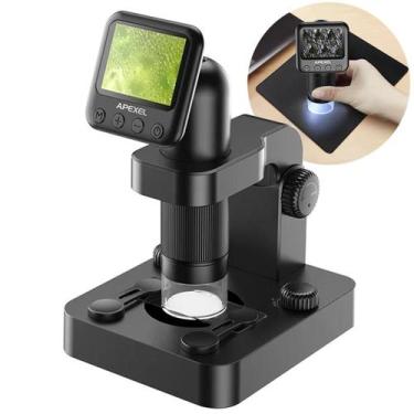 Imagem de Kit Microscópio Digital Portátil Tela IPS 400-1200x Apexel - BBACOMERC
