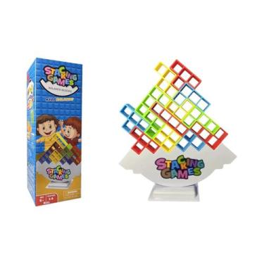 Imagem de Brinquedo De Equilíbrio Infantil: Torre Tetra Empilhável, Jogo De Mesa